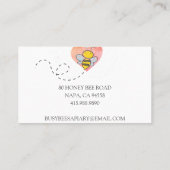 Schattigee honingbijen roze hart bijenhouder visitekaartje (Achterkant)