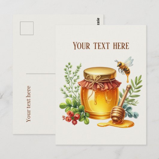 Schattigee honingmakers leveranciers voegen tekst briefkaart (Voorkant / Achterkant)