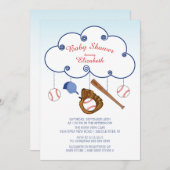 Schattigee honkbal baby douche uitnodigingen (Voorkant / Achterkant)