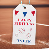 Schattigee honkbal bunting flags jongen verjaardag cadeaulabel