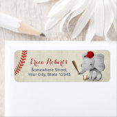 Schattigee honkbal olifant jongen Vintage Etiket (Insitu)