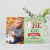 Schattigee Honkbal Pitch & Ribbon Foto 1e verjaard Kaart (Staand voorkant)