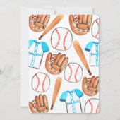 Schattigee honkbalsport verjaardagsfeestuitnodigin kaart (Achterkant)