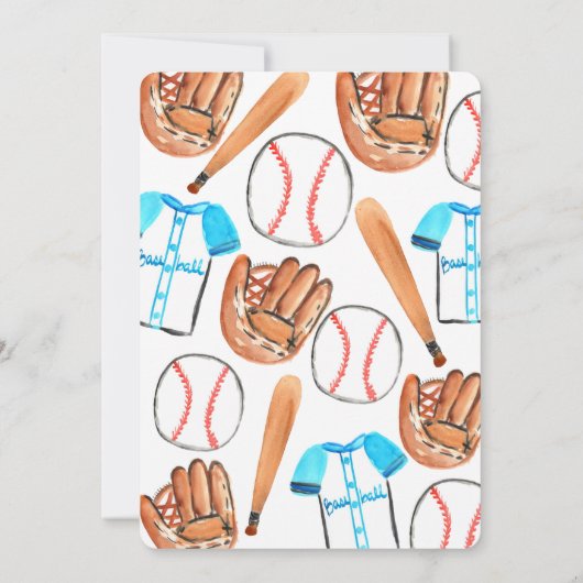 Schattigee honkbalsport verjaardagsfeestuitnodigin kaart (Achterkant)