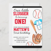 Schattigee honkbalsport verjaardagsfeestuitnodigin kaart (Voorkant)