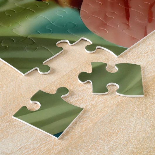 Schattigee Honney Bee op een Bloem Verzamelend Pol Legpuzzel (Zijkant)