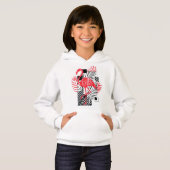 Schattigee hoodie voor meisjes met rode flamingo p (Voorkant volledig)