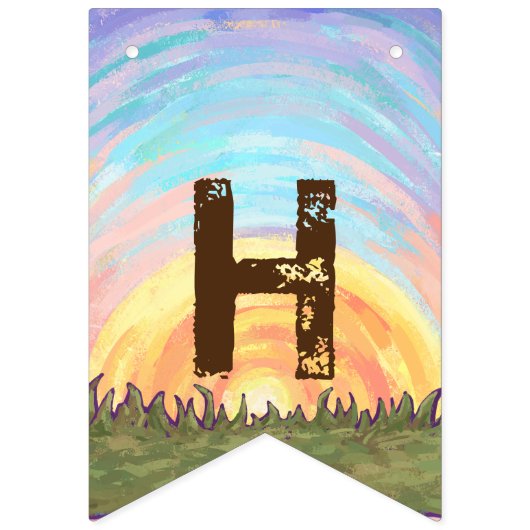 Schattigee hoofden en staarten Hippo Verjaardagsfe Vlaggetjes (Tweede vlag)