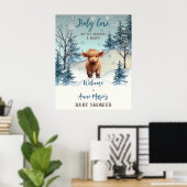 Schattigee Hoogland Heilige Koe Winter Baby shower Poster (Thuiskantoor)