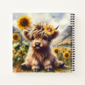 Schattigee hoogland Koe en zonnebloemen Notitieboek (Achterkant)