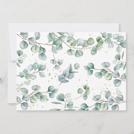 Schattigee Hoogland Koe Eucalyptus groen Baby show Kaart (Achterkant)