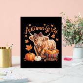 Schattigee Hoogland Koe Herfst Herfst Girly Thanks Acryl Bord (Huwelijk)