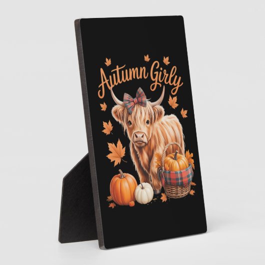 Schattigee Hoogland Koe Herfst Herfst Girly Thanks Fotoplaat (Zijkant)