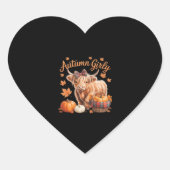 Schattigee Hoogland Koe Herfst Herfst Girly Thanks Hart Sticker (Voorkant)