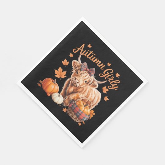 Schattigee Hoogland Koe Herfst Herfst Girly Thanks Servet (Hoek)