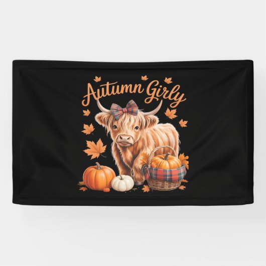 Schattigee Hoogland Koe Herfst Herfst Girly Thanks Spandoek (Horizontaal)