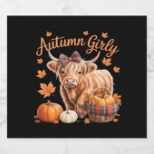 Schattigee Hoogland Koe Herfst Herfst Girly Thanks Sparkling Wijnetiket (Enkel label)