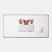 Schattigee Hoogland Koe Kerst vrolijk en helder, S Bureaumat (Keyboard & Muis)