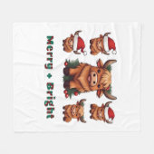 Schattigee Hoogland Koe Kerst vrolijk en helder, S Fleece Deken (Voorkant (Horizontaal))