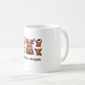 Schattigee Hoogland Koe Kerst vrolijk en helder, S Koffiemok (Voorkant rechts)