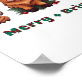 Schattigee Hoogland Koe Kerst vrolijk en helder, S Poster (Hoek)