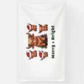 Schattigee Hoogland Koe Kerst vrolijk en helder, S Spandoek (Verticaal)