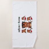 Schattigee Hoogland Koe Kerst vrolijk en helder, S Strandlaken (Voorkant)