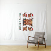 Schattigee Hoogland Koe Kerst vrolijk en helder, S Wandkleed (In Situ (horizontaal))