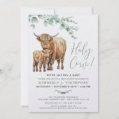 Schattigee Hoogland Koe Modern Eucalyptus Greenery Kaart (Voorkant)