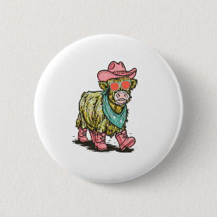 Schattigee Hoogland Koe PNG, Western Ronde Button 5,7 Cm