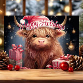 Schattigee Hoogland Koe Prettige feestdagen