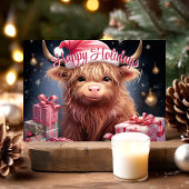 Schattigee Hoogland Koe Prettige feestdagen