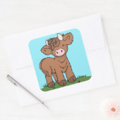 Schattigee hoogland koe sticker (Envelop)