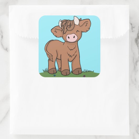 Schattigee hoogland koe sticker (Tas)