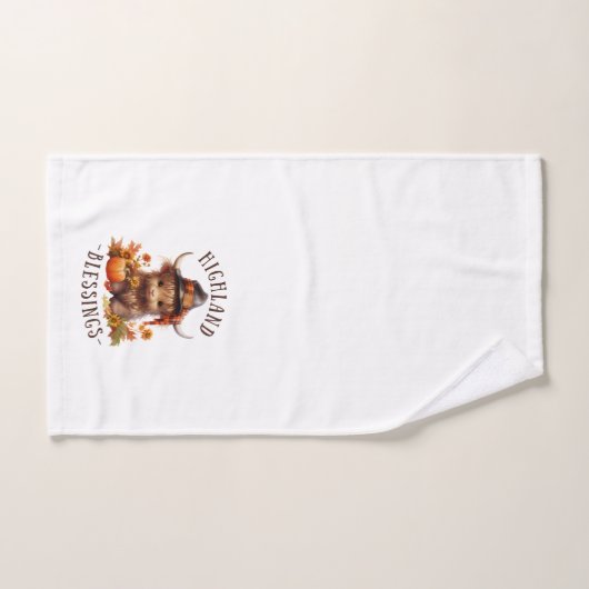 Schattigee Hoogland Koe Thanksgiving Zegeningen Handdoek (Handdoek)