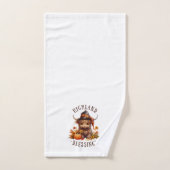 Schattigee Hoogland Koe Thanksgiving Zegeningen Handdoek (Handdoek)