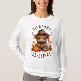 Schattigee Hoogland Koe Thanksgiving Zegeningen T-shirt