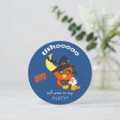 Schattigee Hoot Owl Halloween-feestuitnodiging Kaart (Staand voorkant)