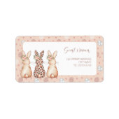 Schattigee Hopping Bunnies Paas Thema Adres Etiket (Voorkant)