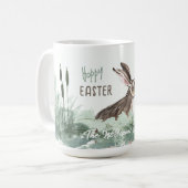 Schattigee Hoppy Easter Bunny Waterverf Pastel Koffiemok (Voorkant links)