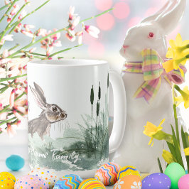 Schattigee Hoppy Easter Bunny Waterverf Pastel Koffiemok