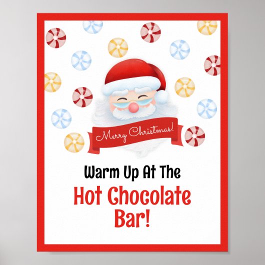 Schattigee Hot Chocolate Bar Sinterklaas Kerstfees Poster (Voorkant)