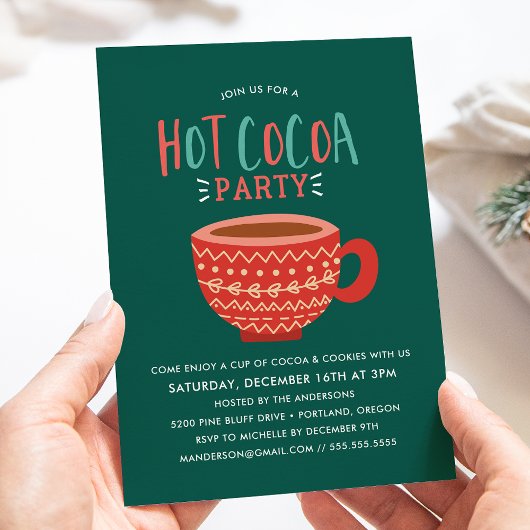 Schattigee Hot Cocoa Party Vakantie Kaart