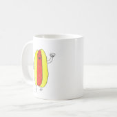 Schattigee Hot Dog Kawaii Geel Rood Voedsel Koffiemok (Voorkant links)