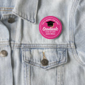 Schattigee Hot Pink Afstuderen Custom Afstuderen N Ronde Button 5,7 Cm (In situ)