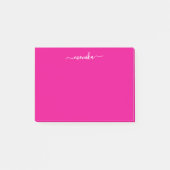 Schattigee Hot Pink Custom Name Post-it® Notes (Voorkant)