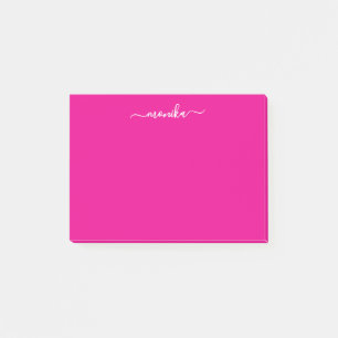 Schattigee Hot Pink Custom Name Post-it® Notes