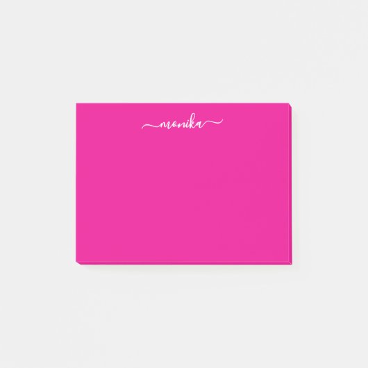 Schattigee Hot Pink Custom Name Post-it® Notes (Voorkant)