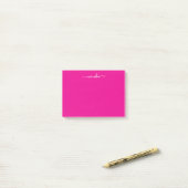 Schattigee Hot Pink Custom Name Post-it® Notes (Op bureau)