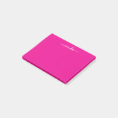 Schattigee Hot Pink Custom Name Post-it® Notes (Schuin)